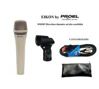 EIKON PROEL DM585 Microfono dinamico professionale ad alta sensibilità e CAVO