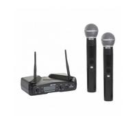 EIKON WM300DM DOPPIO RADIOMICROFONO UHF A MANO GELATO PER KARAOKE SERATE DJ