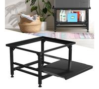 Eikuavons Base per lavatrice, 42 cm, con ripiano estraibile, piedini regolabili in altezza, riduzione del rumore, cassetto estraibile a 3 livelli, capacità di carico 150 kg, colore nero