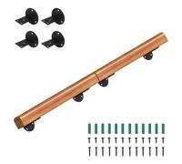 Eikuavons Corrimano in legno di pino, 120 cm, ringhiera montata a parete, per scale, semicircolare, in legno, antiscivolo, con supporti a parete, materiale di montaggio, noce chiaro