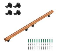 Eikuavons Corrimano in legno di pino, 150 cm, ringhiera montata a parete, per scale, semicircolare, in legno, antiscivolo, con supporti a parete, materiale di montaggio, noce chiaro