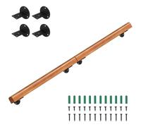 Eikuavons Corrimano in legno di pino, 180 cm, ringhiera montata a parete, per scale, semicircolare, in legno, antiscivolo, con supporti a parete, materiale di montaggio, noce chiaro