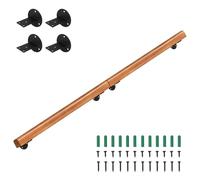 Eikuavons Corrimano in legno di pino, 200 cm, ringhiera montata a parete, per scale, semicircolare, in legno, antiscivolo, con supporti a parete, materiale di montaggio, noce chiaro