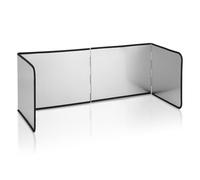 Eikuavons Paraspruzzi per stufa, pieghevole, facile da pulire, adatto per fornelli, lavandini, esterni (antivento), argento con listello in plastica contro i graffi