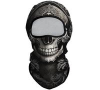 Eikuni Passamontagna per uomo e donna - Passamontagna fantasma a forma di teschio leggero per sci, moto, Halloween, ciclismo, equitazione, caccia, pesca, Taglia unica