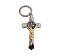 Eillwin Portachiavi con crocifisso Gesù in oro/argento con croce Santa