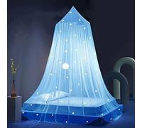 Eimilaly Stars Canopy Glow in the Dark, baldacchino da letto per ragazze, zanzariera, baldacchino da letto per ragazze, decorazione camera da letto, Blue