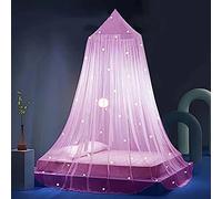 Eimilaly Stars Canopy Glow in the Dark, baldacchino da letto per ragazze, zanzariera, decorazione camera da letto, Pink