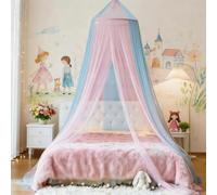 Eimilaly Zanzariera a baldacchino bicolore rosa e blu, decorazione per la stanza delle ragazze, protezione dagli insetti, baldacchino da appendere per adulti, bambini, porta singola