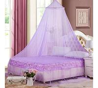 Eimilaly Zanzariera a baldacchino per letto, decorazione per la stanza delle ragazze, protezione dagli insetti per adulti, bambini, campeggio all'aperto, Purple
