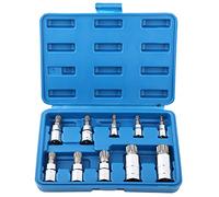 EIMSOAH 10pcs Set di Socket Bit a Tre Punti a Tripla Quadrata, M4 a M 18 1/4 "3/8" 1/2 "kit di Strumenti di Riparazione dell'unità, per la Riparazione dell'unità