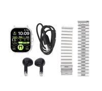 EIMSOAH 2 in 1 Orologio Intelligente con Auricolari, Touch Screen da 2,01 Pollici Bluetooth Call Fitness Tracker, Sport Orologio con Cuffie Integrate Compatibili con Telefoni Android (Acciaio