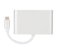 EIMSOAH Adattatore 3 in 1 in Lega di Alluminio di Tipo C Docking Station VGA a Ricarica Rapida per Lavoro a Casa Argento