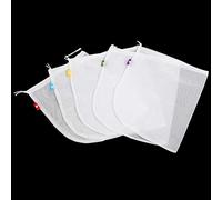 EIMSOAH Borse per la Produzione in Rete Lavabile con Cordoncini, Confezione da 5 Borse Riutilizzabili per Frutta e Verdura, per il Bucato Versatili per Casa e Scuola, per la Spesa Ideali per Ufficio