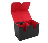 EIMSOAH Box di Archiviazione delle Carte per Carte Commerciali, Custodia per il Mazzo Magnetico in Pelle PU Si Adatta a Oltre 160 Carte, Organizzatore per Carte dei Tarocchi e Carte da (Rosso nero)
