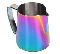 EIMSOAH Brocca da caffè Nera in Acciaio Inossidabile da 350 Ml per Latte Art, Manico Ispessito, Adatta per la Casa e la Caffetteria, Design Elegante (#2)