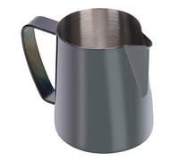 EIMSOAH Brocca da caffè Nera in Acciaio Inossidabile da 350 Ml per Latte Art, Manico Ispessito, Adatta per la Casa e la Caffetteria, Design Elegante (#1)