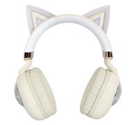 EIMSOAH Cuffie Bluetooth per Bambini Luci RGB Cuffie Auricolari Cat 20H Playtime Stereo HiFi per Laptop Scolastico (Cachi)