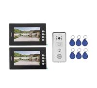 EIMSOAH di Videocitofono, Kit Videocitofono Cablato con Display HD da 7 Pollici, 6 Schede di Accesso per la Sicurezza Domestica di Appartamenti in Villa (Spina europea)