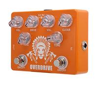 EIMSOAH Doppio Pedale per Chitarra Distorsore Overdrive, True Bypass | Pedale effetto distorsione con manopole Vol Tone Drive, per chitarra elettrica, telaio compatto in metallo