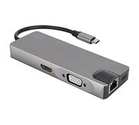 EIMSOAH Hub Ethernet TYPE-C per Lettore di Schede di Memoria USB 3.0 X 2 per Accessori da Ufficio per Notebook, Supporto per Trasmissione Ad Alta velocità in Metallo