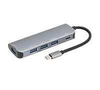 EIMSOAH Hub USB C Compatto e Raffinato 5 in 1 4 Porte USB 3.0 5 Gbps 60 W Type-C PD3.0 Docking Station a Ricarica Rapida per Tablet Telefono Cellulare Notebook