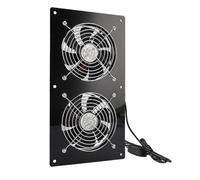 EIMSOAH Kit Ventilatore a Doppia Ventola Ad Energia Solare per Piccolo Pollaio e Serra, Kit Ventilatore di Scarico Solare Resistente All'acqua IP67 Ventilazione Efficace, Materiale Plastico in Lega