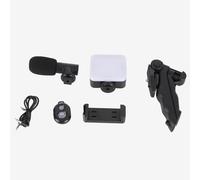 EIMSOAH Kit Video Vlog per Smartphone Luce di Riempimento a LED Treppiede Microfono Comtroller Riduzione del Rumore per Streaming Live Vlog Riprese Video Videoconferenza Selfie