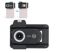 EIMSOAH Lente per Microscopio per Telefono, Ingrandimento 100X con 4 Lenti Ottiche, Filtro CPL, 18 Luci LED, Distanza di Messa a Fuoco di 0,3 Mm, Universale per Smartphone (200X)