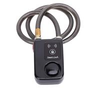 EIMSOAH Lucchetto per Moto Senza Chiave Lucchetto per Ciclismo Resistente All'acqua con Allarme per Antifurto Smart Lock - ABS, Filo di Acciaio (Nera)