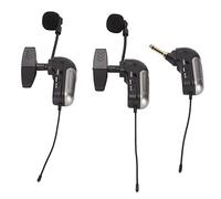EIMSOAH Microfono per Strumenti Wireless Microfono a Condensatore a Collo di Cigno di Alta Qualità per Strumenti in Ottone, Clamp/Holder Girevole a 360°, per Spettacoli Sul Palco, Wireless UHF