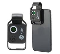 EIMSOAH Mini Microscopio Tascabile per Telefono 200X con Lente CPL (Nera) | Illuminazione LED Integrata, Batteria Ricaricabile da 110 MAh, Compatibile con il 99% di Smartphone, Nessuna App Necessaria