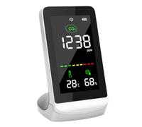 EIMSOAH Misuratore di Temperatura e umidità per Monitoraggio della CO2 in Tempo Reale per L'analisi della qualità Dell'aria Interna, Batteria Ricaricabile e Display LCD per Uso in Ufficio Domestico