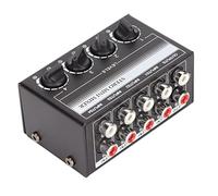 EIMSOAH Mixer Passivo a 4 Mini Mixer Stereo Professionale Portatile per Console di Studio di Registrazione, Palco per Piccoli Club, Design Facile da Usare per Strumenti, Lettori CD, Computer,