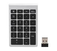 EIMSOAH Numero USB Pad, tastiera numerica wireless 22 con ricevitore USB, numero di contabilità finanziaria per laptop, PC, scrivania, taccuino (nero argento)