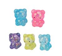 EIMSOAH Palline Antistress a Forma di Orso da 5 Pezzi, Palline di Pasta Elastiche a Lievitazione Lenta in TPR Morbido e Flessibile, per Bambini e Adulti, Sollievo Dall'ansia