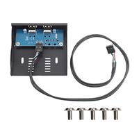 EIMSOAH Pannello Frontale per unità Floppy USB 2.0 da 3,5 Pollici, Hub USB Sul Pannello Frontale in Filo di Rame Stagnato a 2 Porte a 9 Pin con Porta di Uscita per Microfono HD, per