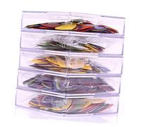 EIMSOAH Plettro per Chitarra Colorato da 100 Pezzi, 6 Plettri di Spessore | Plettro per chitarra elettrica con 6 spessori, 0,58 mm 0,71 mm 0,81 mm 0,96 mm 1,2 mm 1,5 mm, per , classica, basso, banjo