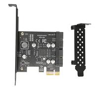 EIMSOAH Scheda di Espansione PCIe a USB 3.2, Scheda PCIe Interna USB 3.2 Gen1 con Doppie Porte 19PIN da 5 Gbps per Computer Desktop Chassis Piccolo (Lavagna nera 19PIN)