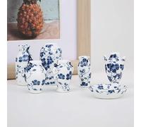 EIMSOAH Set di Mini Vasi in Ceramica 1:12, Decorazioni per Casa delle | Accessori per casa delle bambole da 7 pezzi, mini vasi realizzati a mano con decalcomanie per soggiorno e vetrina