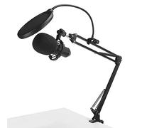 EIMSOAH Supporto con Braccio a Forbice per Microfono da Registrazione Regolabile per Trasmissioni Live Professionali, Microfono in Lega di Alluminio per Stazioni di Studio, Radio e Televisione