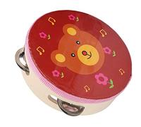 EIMSOAH Tamburo a Mano per Bambini con Tamburello, Modello Cartone | Giocattolo musicale portatile, strumento educativo per bambini in età prescolare, regalo per l\'apprendimento del ritmo