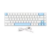 EIMSOAH Tastiera Meccanica da Gioco, 68 Tasti, Layout Compatto Al 60%, Cablata con Switch Blu, N-Key Rollover, 10 modalità di Retroilluminazione RGB, per Desktop e laptop. (Bianco Blu)