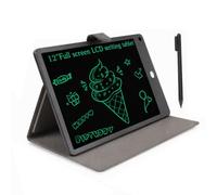 EIMSOAH Tavoletta da scrittura LCD da 12 pollici, cancellabile a schermo intero, tavoletta da scrittura LCD, custodia in poliuretano, penna nera per la cura degli occhi cancellabile, blocco da disegno