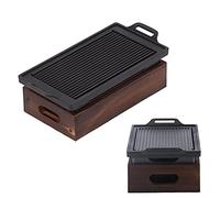 EIMSOAH Teglia per Barbecue Senza Fumo a Doppio Spessore, Teglia per Barbecue Antiaderente con Design del Foro per L'olio Inclinato e Base a Doppio Scopo, per Ristoranti con Barbe