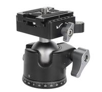 EIMSOAH Testa a Sfera per Treppiede in Lega di Alluminio Stabile Baricentro Basso Cuscinetto di Carico da 32 Mm con Piastra a Sgancio Rapido per Riprese Fotografiche Professionali