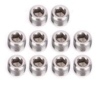 EIMSOAH Testa a Tappo per Raccordo per Tubi in Acciaio Inossidabile di Alta qualità, Testa a Tappo Esagonale BSPP da 10 Pezzi con Fissaggio Esagonale Interno, Resistente e Compatta, per Progetti Fai