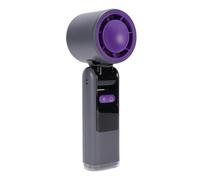 EIMSOAH Ventilatore Portatile Portatile Regolabile a 100 velocità Pieghevole Display a LED USB Ricaricabile Piccolo Ventilatore Tascabile per Viaggi in Campeggio, Materiale ABS (Grigio)