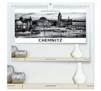 Ein Blick auf Chemnitz (hochwertiger Premium Wandkalender 2026 DIN A2 quer), Kunstdruck in Hochglanz: Ein ungewohnter Blick in harten Schwarz-Weiß-Bildern auf die ehemalige Karl-Marx-Stadt in Sachsen