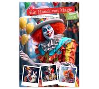 Ein Hauch von Magie - Schrille Clowns im Rampenlicht (Wandkalender 2026 DIN A2 hoch), CALVENDO Monatskalender: Clowns in ihrer Pracht in schrillen und bunten Portraits